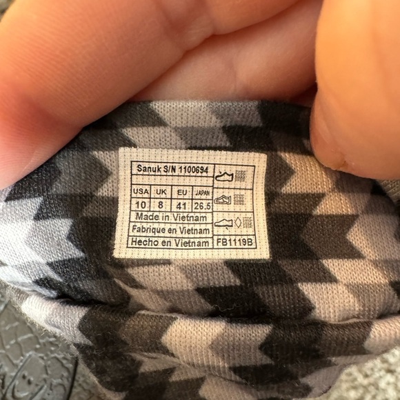 SANUK Yoga Sling Back Sandals Black/Gray/White Pattern Size 10 - Picture 4 of 6